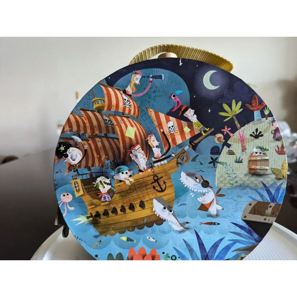 Janod Puzzle Giant Floor Puzzle ~ Pirate Ship w/ Sunken Treasure 39 pieces - Picture 14 of 16